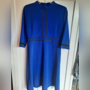 NWOT Royal blue fit and flare dress S12